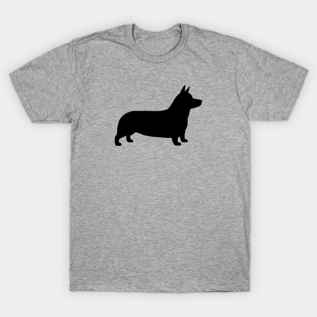 Pembroke Welsh Corgi Silhouette T-Shirt by Coffee Squirrel